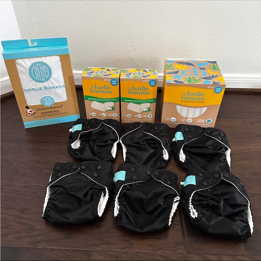 Charlie Banana Black Cloth Diapers Set
